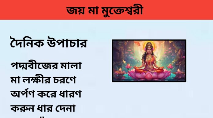 দৈনিক উপাচার : ২৬ অক্টোবর ২০২৩ – জয় মা মুক্তেস্বরী